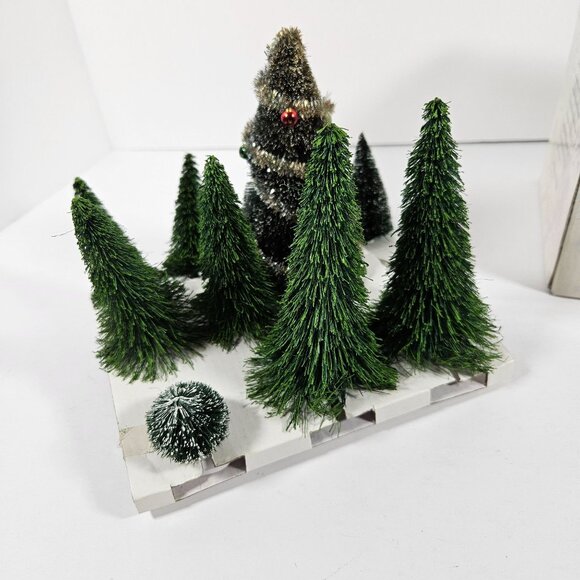 Department 56 Mini Sisal Evergreens Christmas Tree Bush Hedge Pine Trees Lot - Picture 5 of 9